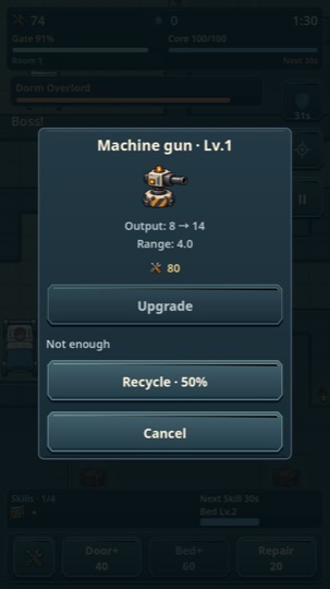 Upgrading a turret